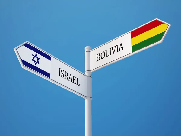 Bolivia Israel undertecknar flaggor koncept — Stockfoto