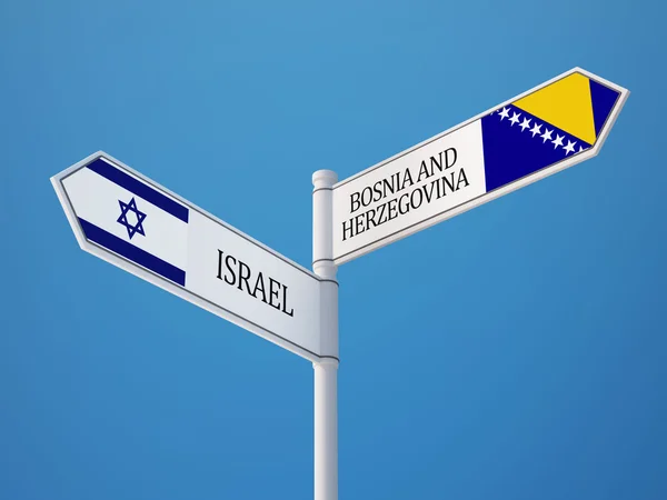 Bosnien och Hercegovina Israel flaggor koncept — Stockfoto