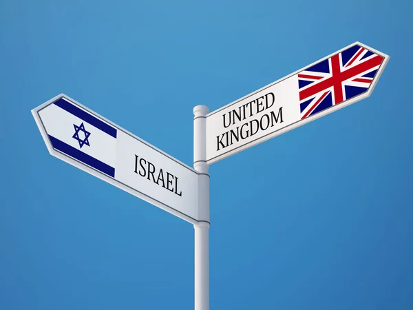 Reino Unido Israel Firma el concepto de banderas —  Fotos de Stock