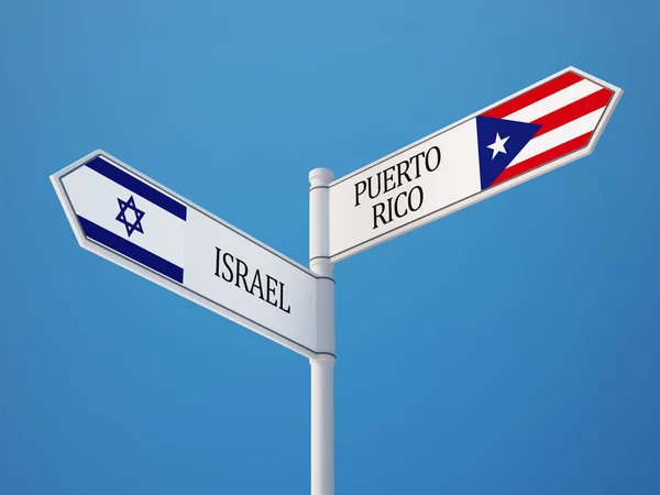 Puerto Rico Israel undertecknar flaggor koncept — Stockfoto