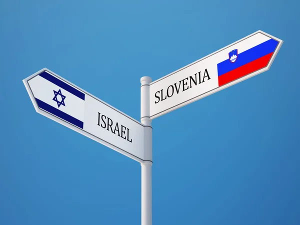 Slovenien Israel undertecknar flaggor koncept — Stockfoto