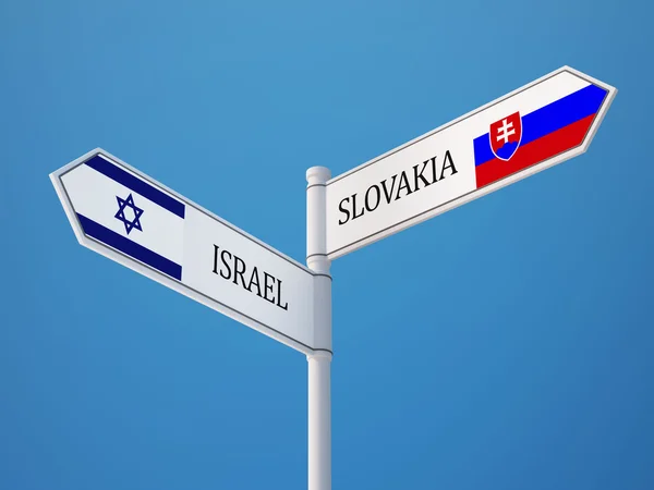 Slovakien Israel undertecknar flaggor koncept — Stockfoto