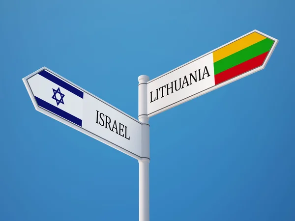 Litauen Israel undertecknar flaggor koncept — Stockfoto