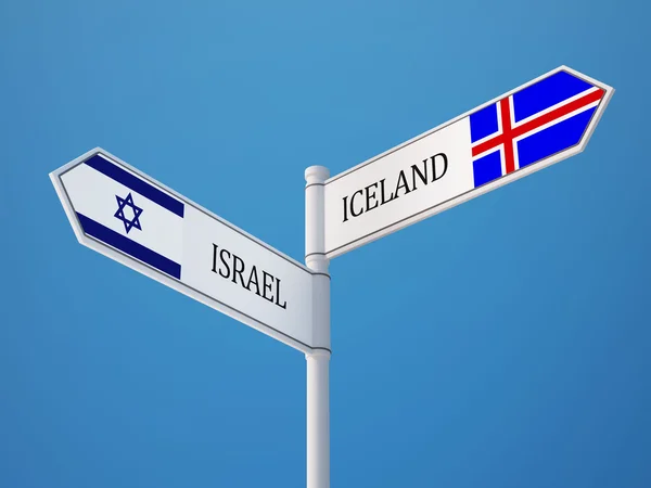 Islande Israël signe drapeaux concept — Photo