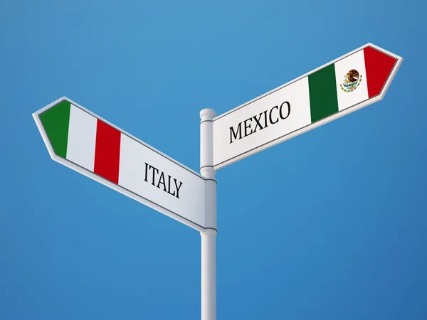 メキシコ イタリア フラグの概念 — ストック写真