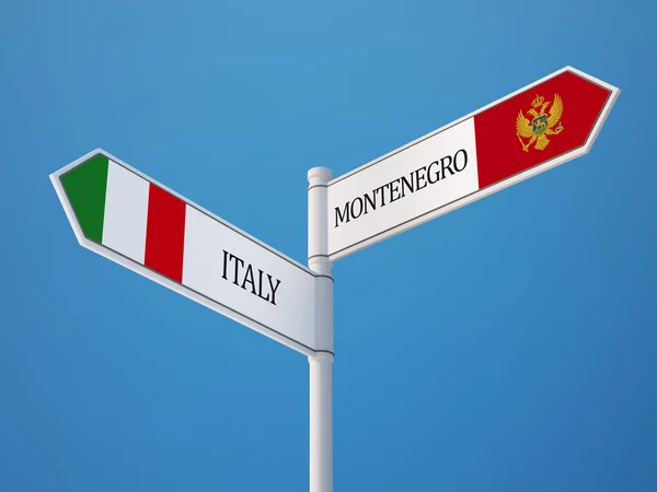 Montenegro Concetto bandiere Italia — Foto Stock