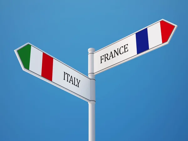 France Italie Signer Drapeaux Concept — Photo