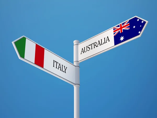 Australia Italy  Sign Flags Concept — Stock Photo, Image