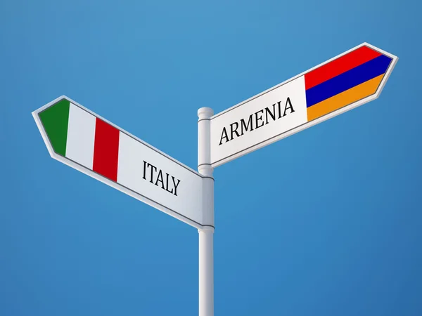 Armenië Italië teken vlaggen Concept — Stockfoto