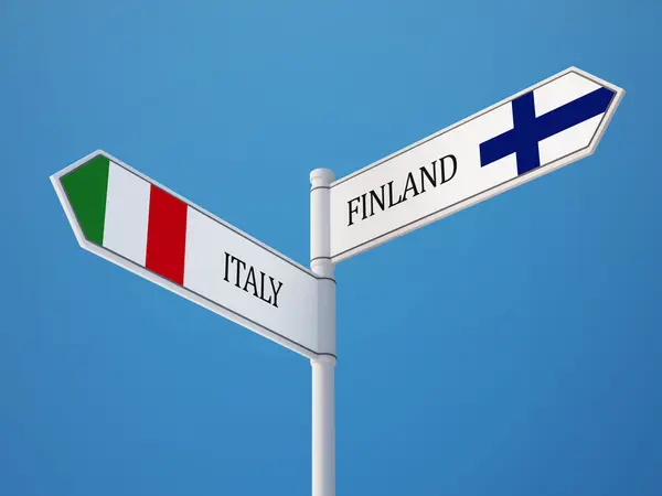 芬兰意大利标志标志概念 — 图库照片