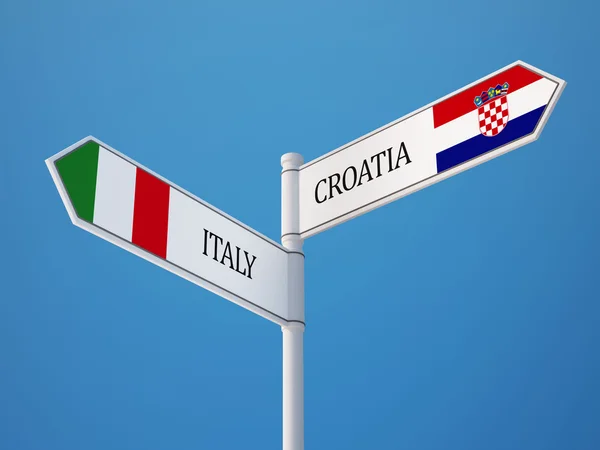 Croatia  Italy flags concept — Stock Photo, Image