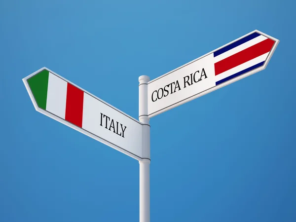Costa Rica Italie drapeaux concept — Photo