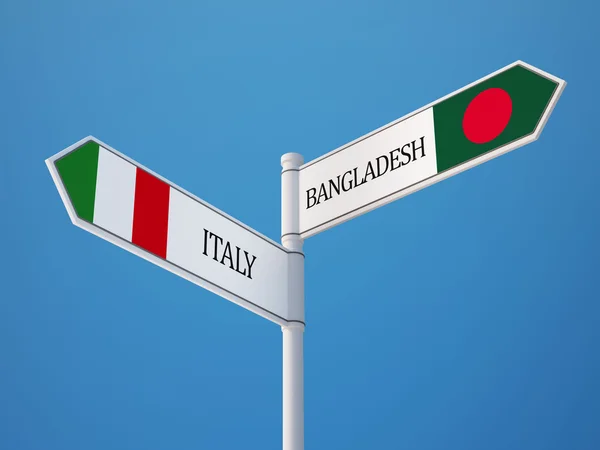 Bangladesh Italie Signer Drapeaux Concept — Photo