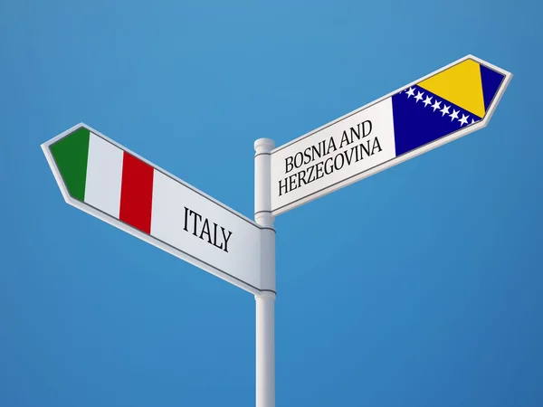 Bosnia-Erzegovina Concetto bandiere Italia — Foto Stock