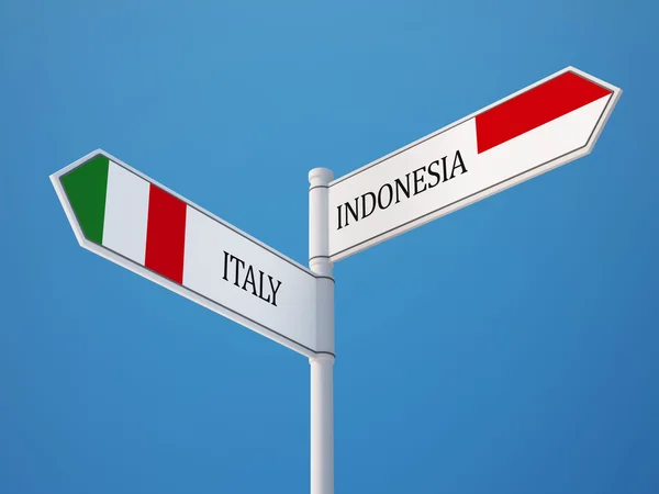 印度尼西亚意大利标志标志概念 — 图库照片