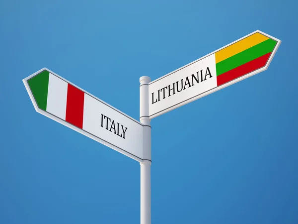 Lituania Italia Firma Concetto Bandiere — Foto Stock