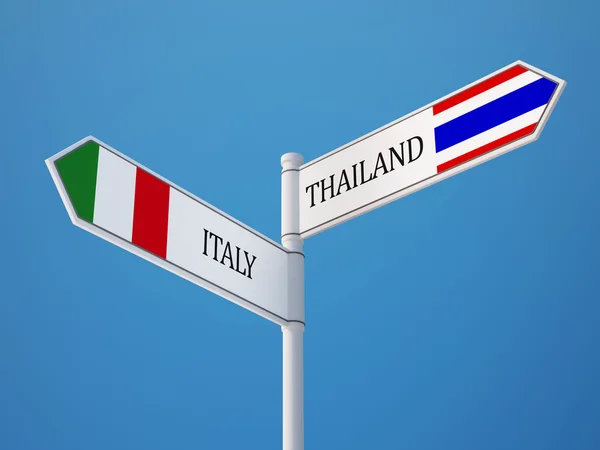 Thailand Italien tecken flaggor koncept — Stockfoto