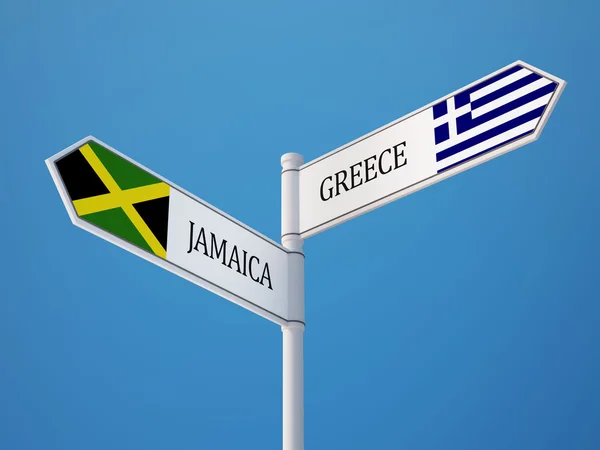 Jamaica griechenland sign flags concept — Stockfoto