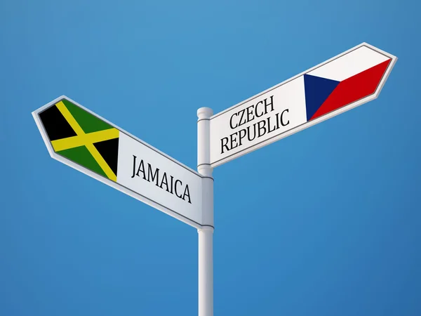 Repubblica Ceca Giamaica Sign Flags Concept — Foto Stock