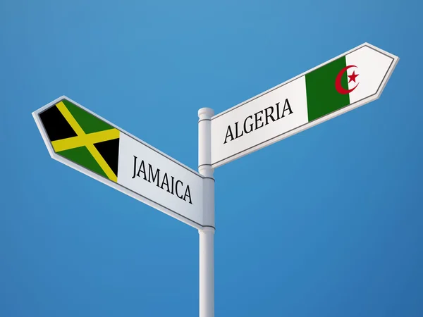 Algeriet Jamaica tecken flaggor koncept — Stockfoto