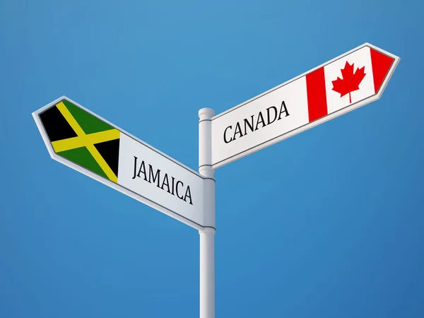 Canada jamaica sign flags konzept — Stockfoto