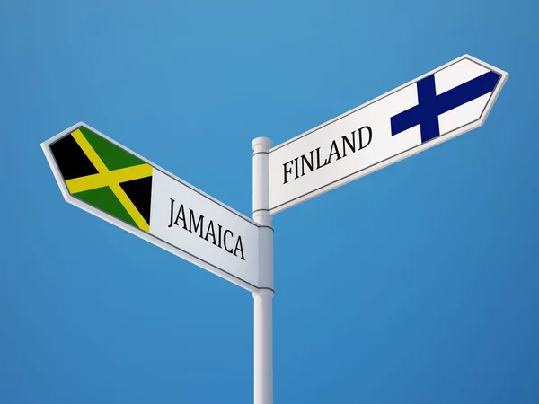 Финляндия Ямайка подписала концепцию флагов — стоковое фото