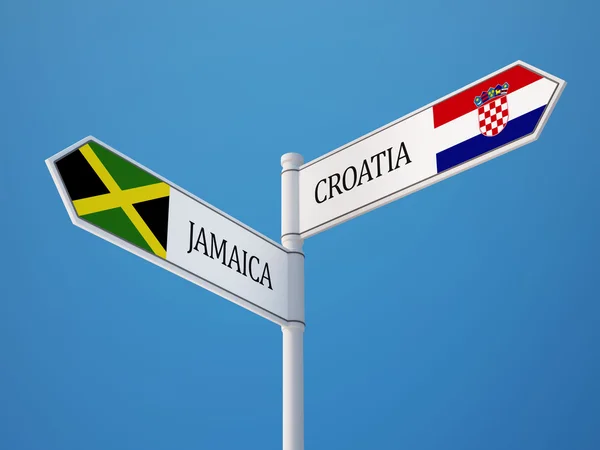 Kroatië Jamaica vlaggen concept — Stockfoto