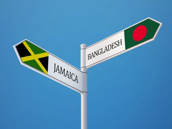 Bangladesh Jamaica  Sign Flags Concept — Stock Photo, Image