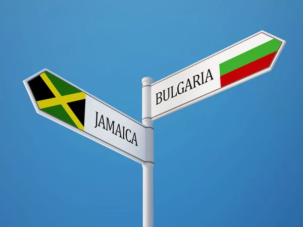 Bulgarien Jamaica tecken flaggor koncept — Stockfoto