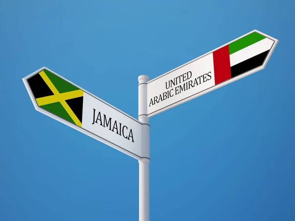 阿拉伯联合酋长国牙买加国旗概念 — 图库照片