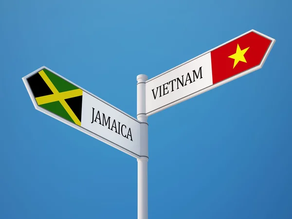 Concepto de banderas de Vietnam Jamaica signo — Foto de Stock