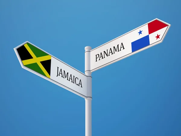 Panamá Jamaica Sign Flags Concept —  Fotos de Stock