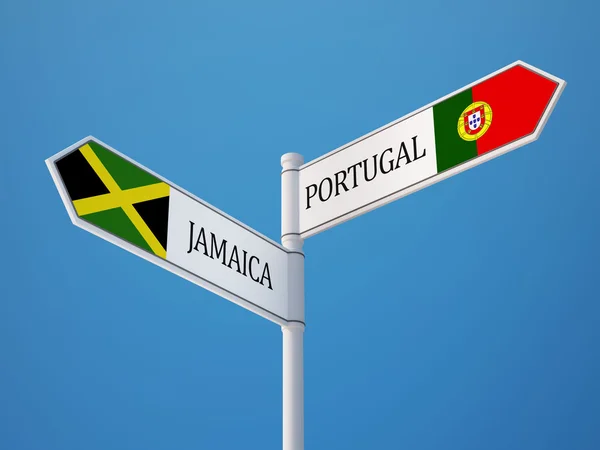 Portugal Jamaica  Sign Flags Concept — Stock Photo, Image