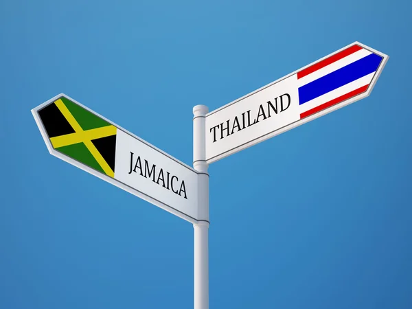 Tailandia Jamaica Sign Flags Concept —  Fotos de Stock