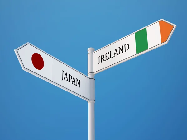 Japão Irlanda Signo Bandeiras Conceito — Fotografia de Stock