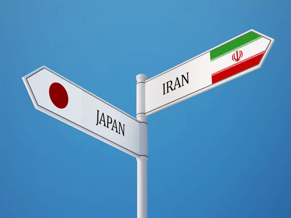 Japan Iran  Sign Flags Concept — Stock Photo, Image