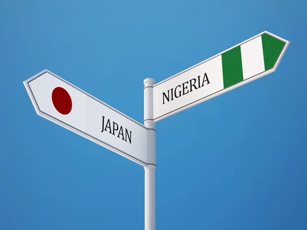 Nigeria Japan teken vlaggen Concept — Stockfoto