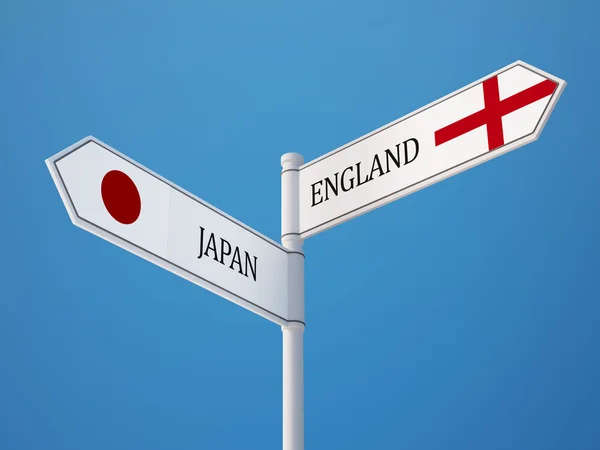 England Japan undertecknar flaggor koncept — Stockfoto