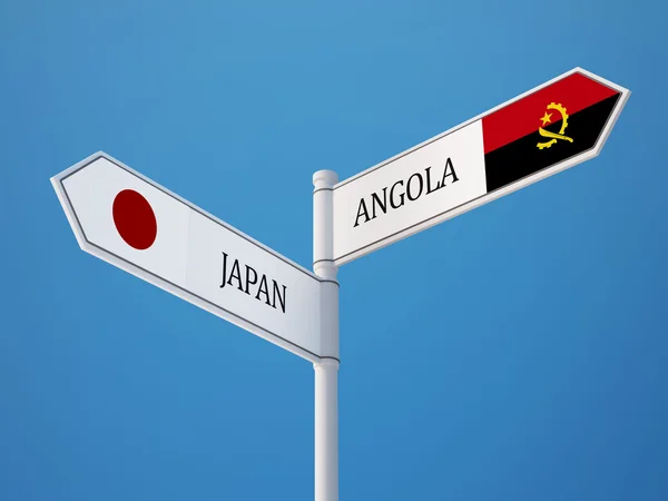 Angola Japan  Sign Flags Concept — Stock Photo, Image