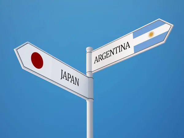 Argentina Japonska znamení příznaky koncept — Stock fotografie