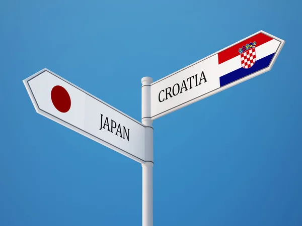 Croacia Japón banderas concepto —  Fotos de Stock