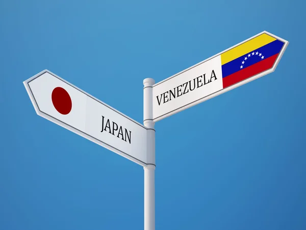 Venezuela Japonya işaret bayrakları kavramı — Stok fotoğraf