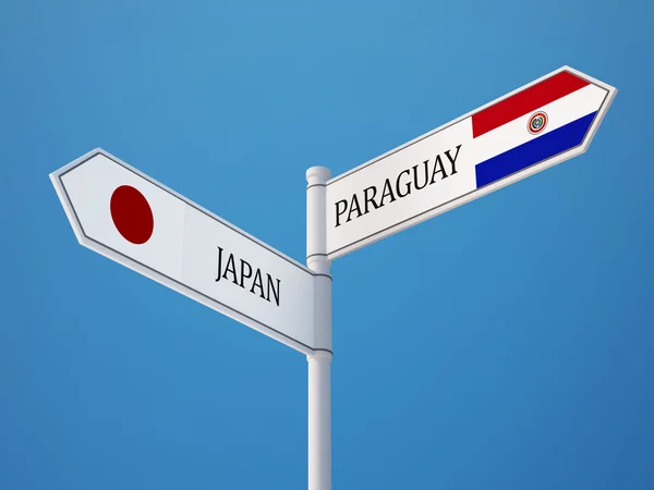 Paraguay Japón Firma el concepto de banderas —  Fotos de Stock