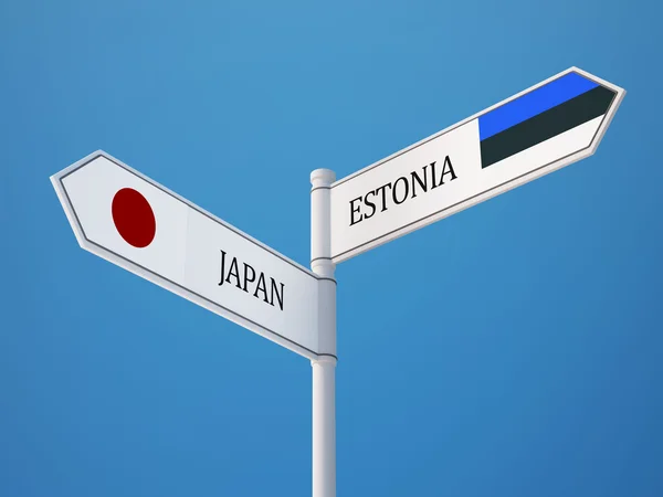 Estonia Japan  Sign Flags Concept — Stock Photo, Image