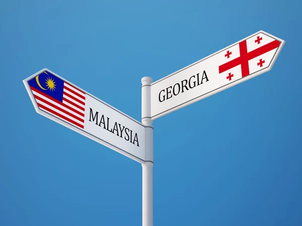Malaysia-Georgien-Sign Fahnen Konzept — Stockfoto