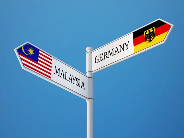 Malaysia Tyskland tecken flaggor koncept — Stockfoto