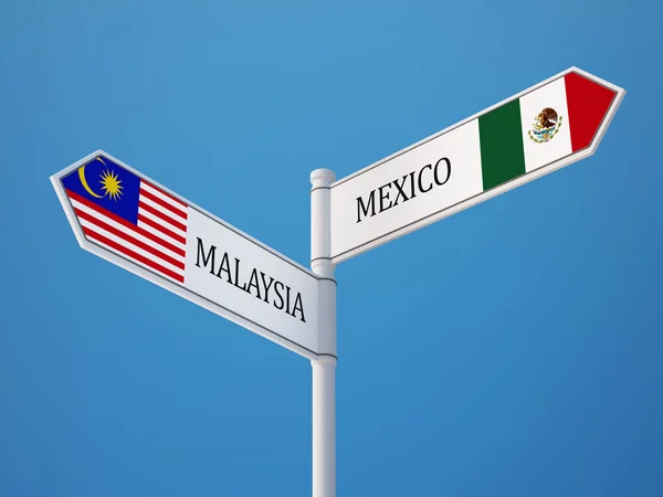 Mexico Malaysia flags concept — Stock Photo, Image