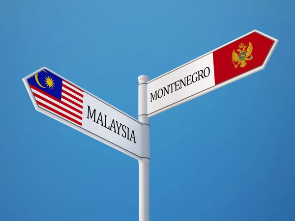 Montenegro Malaysia flaggor koncept — Stockfoto