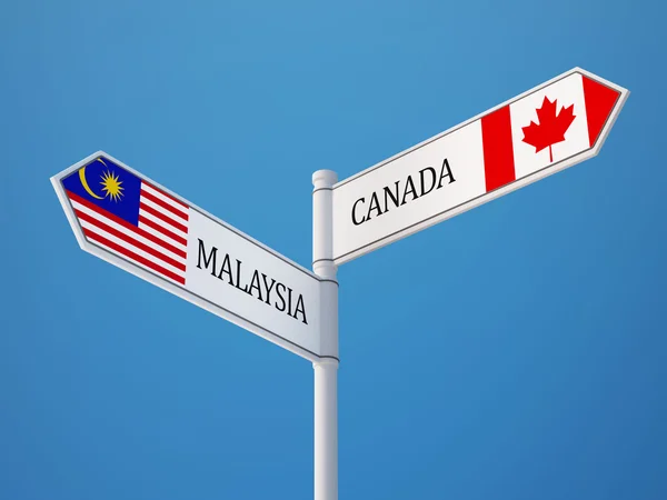 Kanada Malezya işaret bayrakları kavramı — Stok fotoğraf