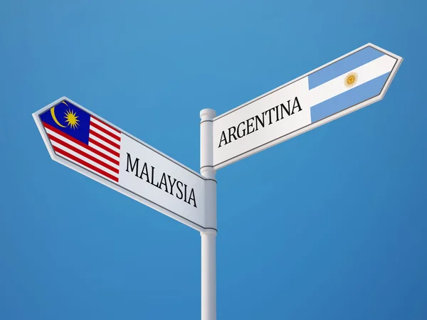 Argentina Malaysia tecken flaggor koncept — Stockfoto